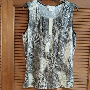 NWT Laura Ashley Sequin Snake Print Blouse